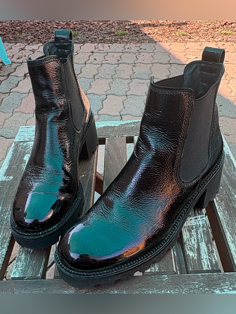 Paul Green Black Patent Leather Chelsea Boots | Women’s